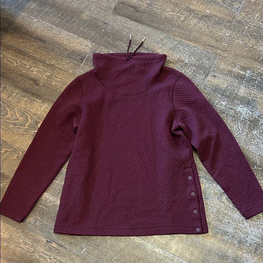 L.L. Bean Quilted Turtleneck Pullover Women's Sweatshirt, Mockneck Tunic Medium‎